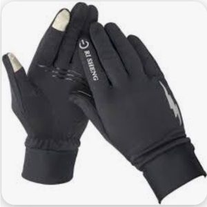 Black gloves womens large touch screen